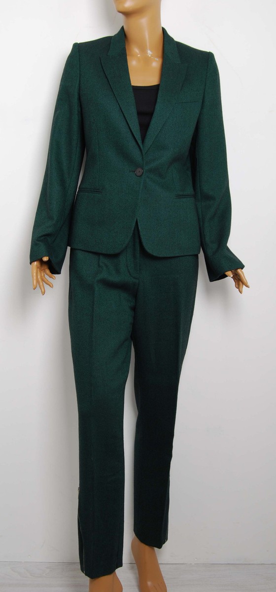 スーツ STELLA MCCARTNEY Women Suit Jackets 6501093BU6553032 Green Stella McCartney Women Dark Green Pant Suit Wool Blend