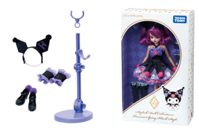 Licca-chan Doll Kuromi My Melody Set Sanrio Takara Tomy Gothic