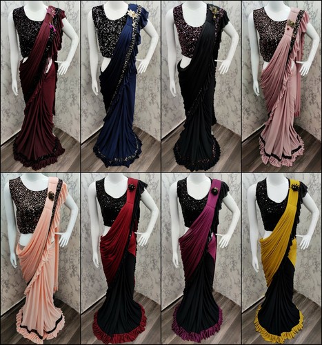 Designer Fancy Saree Sari \u0026 Blouse ME 