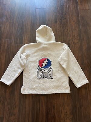 GRATEFUL DEAD Baja Drug Rug Pullover Hoodie Sz Large Steal Your Face Skull 2015