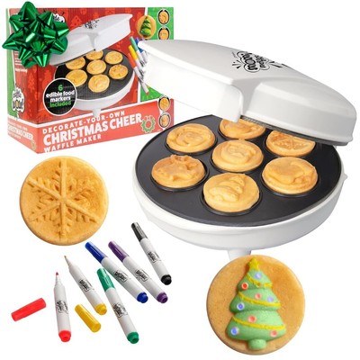Christmas Holiday Waffle Maker w 6 Edible Food Markers- Make X-Mas Breakfast ...