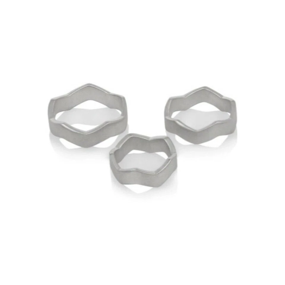 Eddie Borgo 270329 Damen Ringe versilbert Zick Zack Set 3