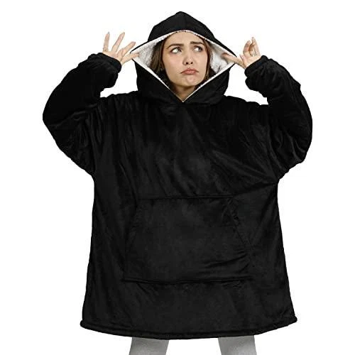 Winthome Oversized Blanket Hoodie Sherpa Wearable Blanket Sweatshirt with  Deep | eBay