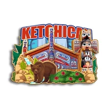 Ketchikan Alaska USA America Refrigerator magnet 3D wood travel souvenirs gifts