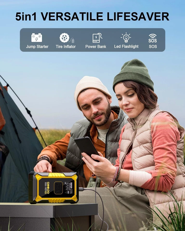 GOOLOO A3 Jump Starter with Air Compressor 3000A Portable Car Battery Booster Foto 4 de 4
