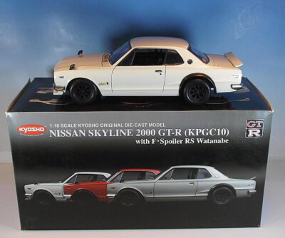 Kyosho 1/18 Nissan Skyline 2000 GT-R KPGC10 Watanabe weiß OVP 