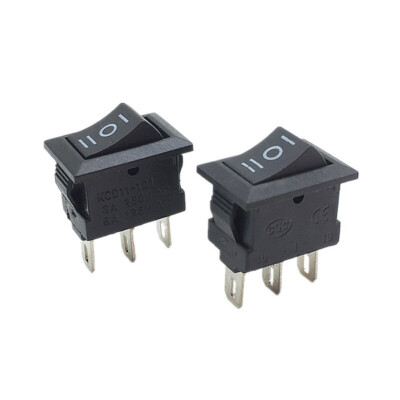 #ad #ad Mini Rocker Switch 3 PIN ON OFF ON SPDT 125VAC 6A 250VAC 3A Black 2 5 10 Pieces $5.98