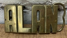 1970's Vintage Solid Brass Aminco Alan Belt Buckle "Alan"