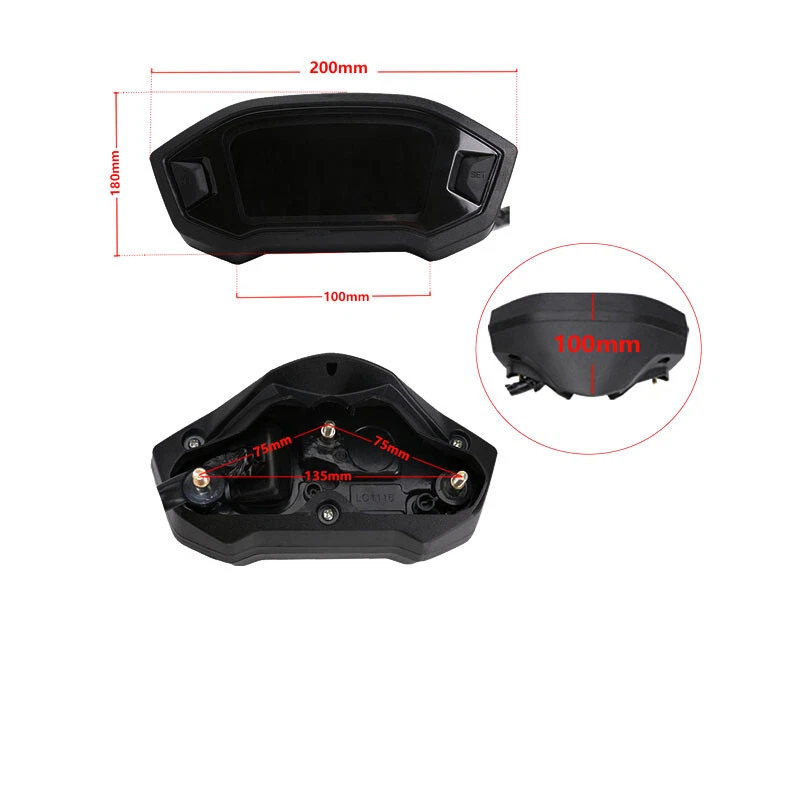 LED Velocímetro LCD Digital Odómetro Medidor 13000r/min Motocicleta Bicicleta Universal Foto 2 de 4