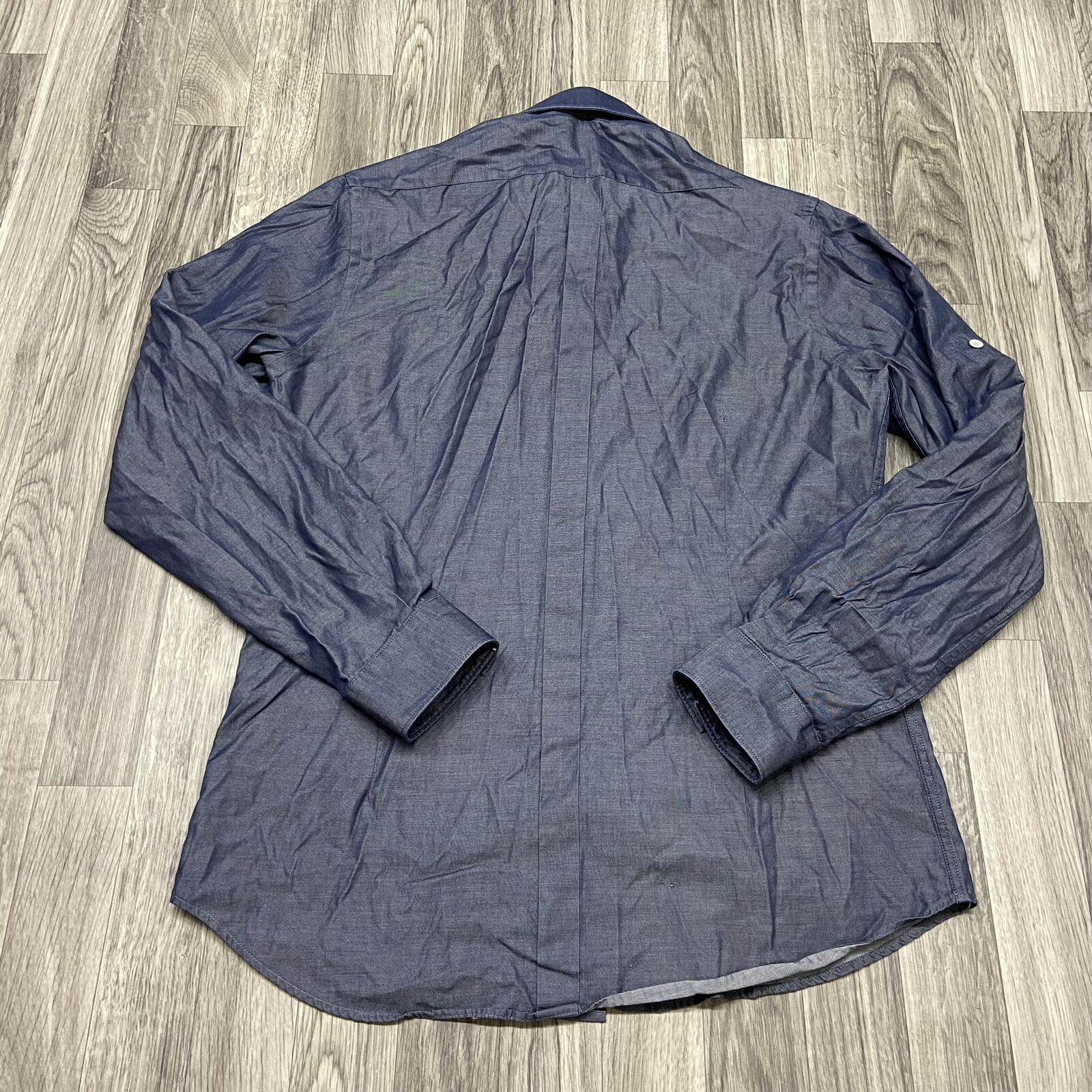 EXPRESS Button Down Pockets Blue Casual Shirt Men… - image 3