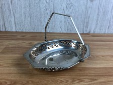 Reticulated Silver Coloured Metal Dish With Handle