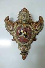 GERBING ANTIQUE MAJOLICA POTTERY ART NOUVEAU AUSTRIAN WALL VASE PAINTED BIRDS