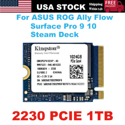 NEW Kingston 2230 SSD 1TB NVMe PCIe 4x4 For Surface Pro 9 10 Steam Deck ASUS ROG