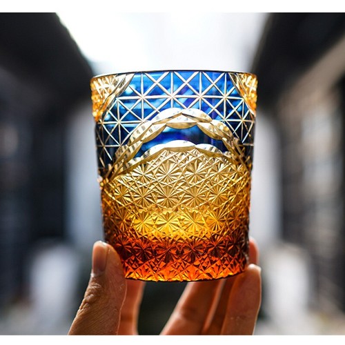 Rocks Whiskey Glasses Edo Kiriko Crystal Whisky Glass Cup Drinkware 9oz ...