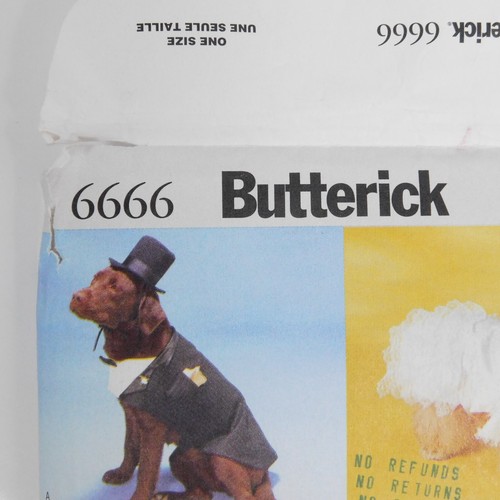 Butterick 6666 Dog Costumes Sewing Pattern Size XS-L Uncut Santa Top Hat Bride - Picture 4 of 7