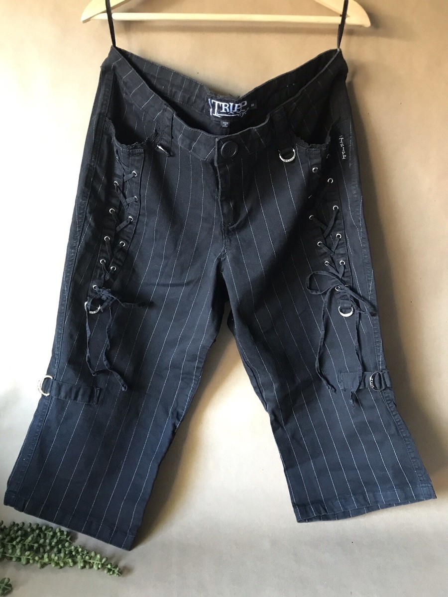 Tripp NYC Black Striped Corset Capri Pants Size 18 ~Vintage Tripp NYC Black Striped Corset Capri Pants Size 18 ~Vintage