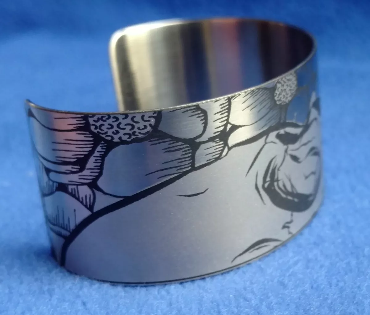 TATTOOED STEEL CUFF BRACELET