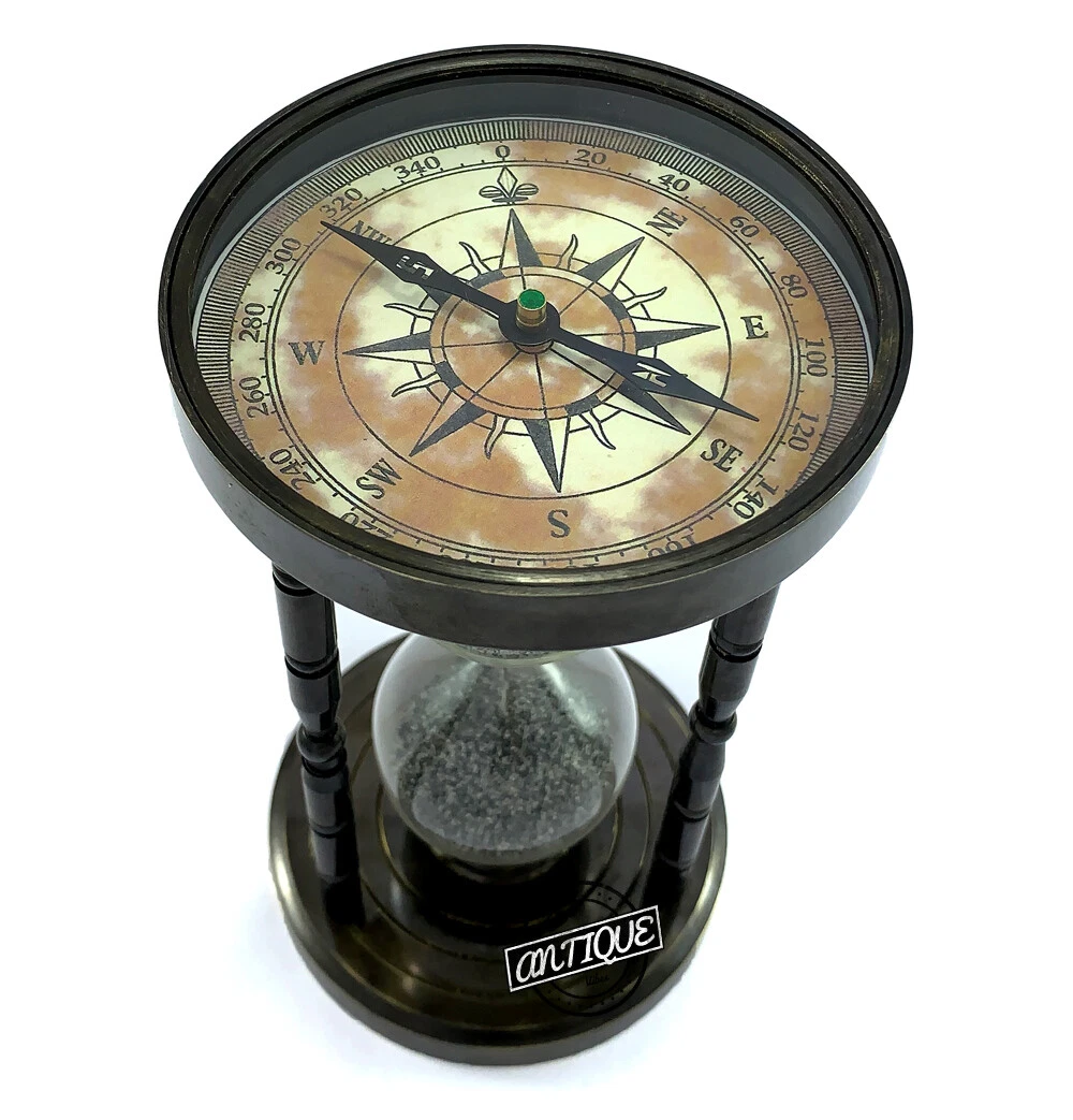 Sand Timers 2 Side Compasses Hourglass 3 Minutes Timer Table/Desk Decor Gifts