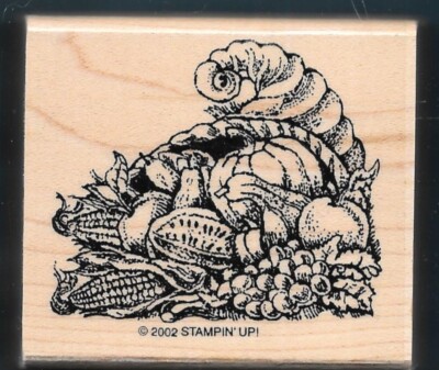 CORNUCOPIA FARM HARVEST FALL THANKSGIVING VEGGIES Stampin' Up! RUBBER STAMP