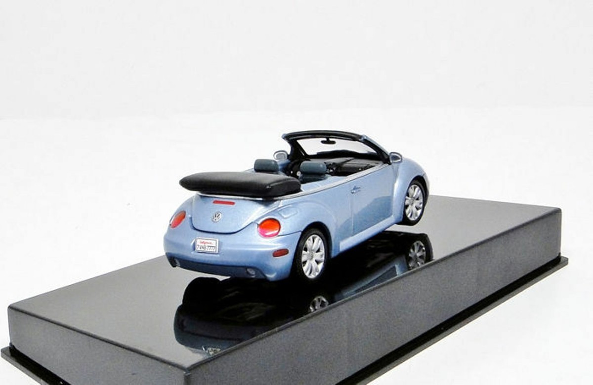 【美品】Volkswagen The Beetle Cabriolet 1/43 VW New Beetle Cabrio 2003 Silver Speed Blue Metallic 1/43