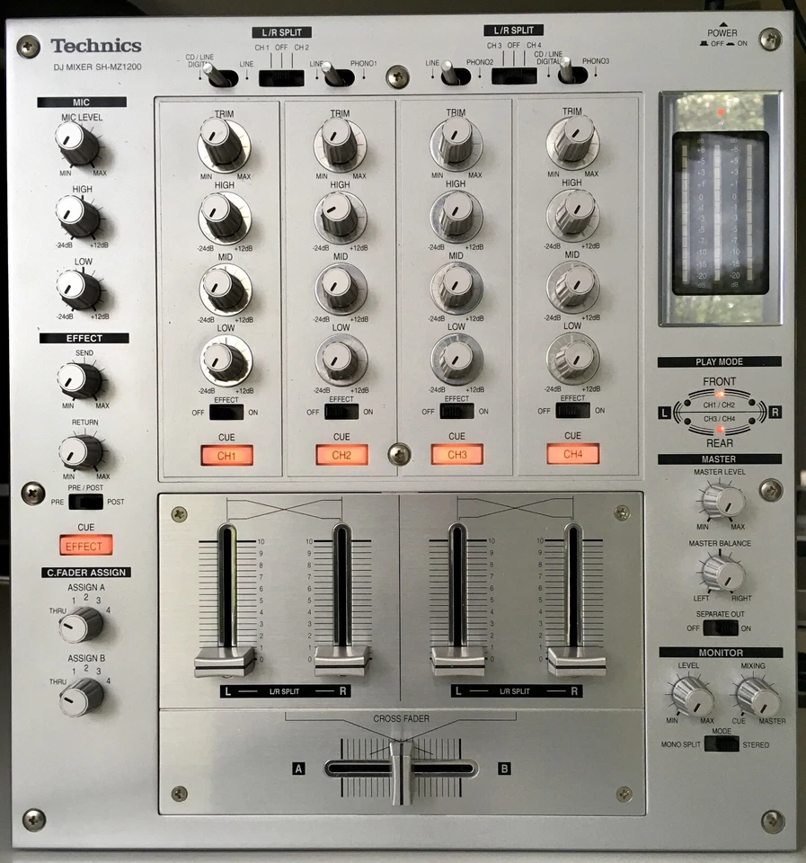 Technics Professional DJ Mixer 4ch MODEL MH-MZ1200-S GOOD CONDITION from JAPAN - Image 2 of 4