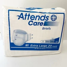 ATTENDS CARE Adult Briefs XL 20ct 58" to 63" Incontinence