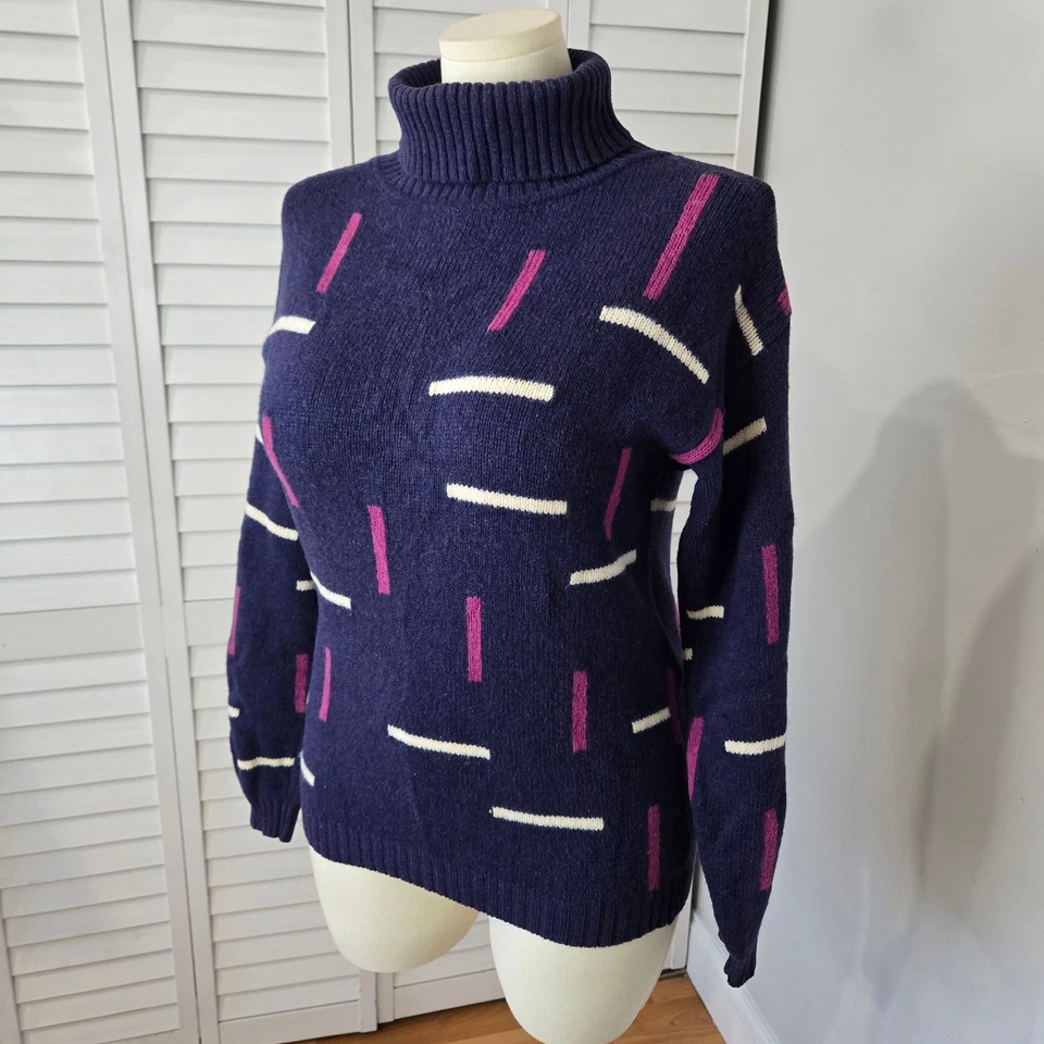 Suéter de Lana Merona Cuello Tortuga Abuelo Talla S De Colección Años 80 Pescador Bill Cosby Foto 3 de 4