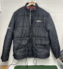  Kickers Black Puffer Jacket 90s Vintage Size Uk XL quilted oversized retro 