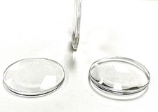 Vintage Clear Magnifying Glass Transparent 35.5mm. Round Bi-Convex Lens L417