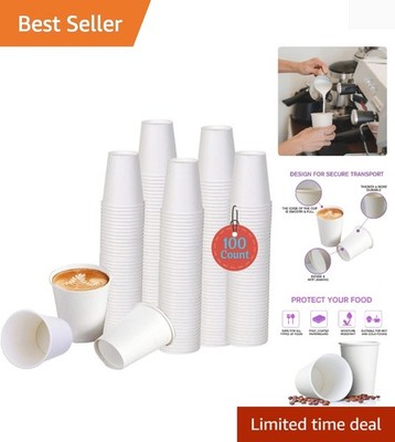 Durable 6 oz White Disposable Paper Coffee Cups - 100 Count for Events &  Office | eBay