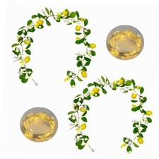 2Pcs Artificial Lemon Garland Spring Summer Greenery Vine Garlands Thin-2 pack