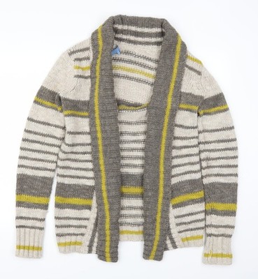 I Blues Club beige gestreifter Damen Cardigan Pullover Größe S - gelb