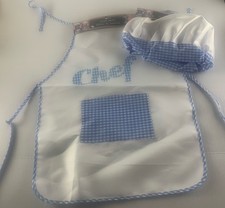 Boy Chef  s Apron  Hat Costume Dress Up Play Child Cooking Age 3 Blue