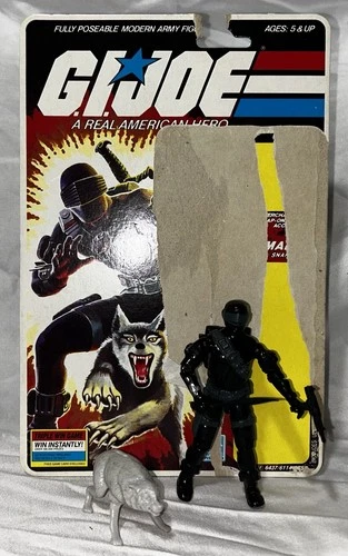 GI Joe Snake Eyes V2 Timber 100% Complete Uncut Full File Card Peach 1985 Hasbro