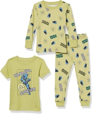 Black Panther Kids Pajama Set 3-Piece Marvel Wakanda Forever 4T
