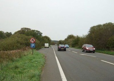 Foto 6x4 Lay-by auf Queen Elizabeth Way (A149) Babingley Blick nach Norden ea c2017