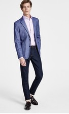 Calvin Klein MEN's Solid Slim-Fit Soft Sport Coat Blue Size- 38 Short