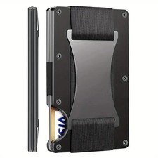 The Ridge Style Titanium Wallet with RFID Blocking Card Slots, Money Clip Usa