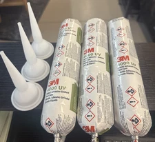 LOT OF 3  Hybrid 3M 4000 UV PN Adhesive Sealant Fast Cure White 400ml Sausage PK