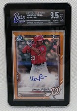 2021 Bowman Chrome Viandel Pena Auto Orange /25 Graded RARE Edition 9.5