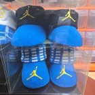 NIKE Newborn Infant Booties Black/blue/White Socks 4 Pack 0-6 Months Jump Man  — photo 3