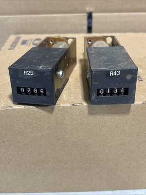 Pair of Vintage 4 Digit Electromechanical Impulse Counters