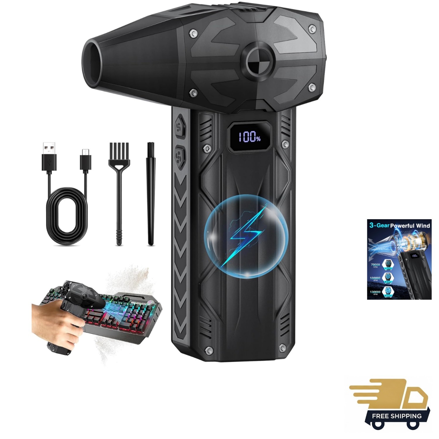 Rechargeable Air Duster - Lightweight and Versatile Blower f