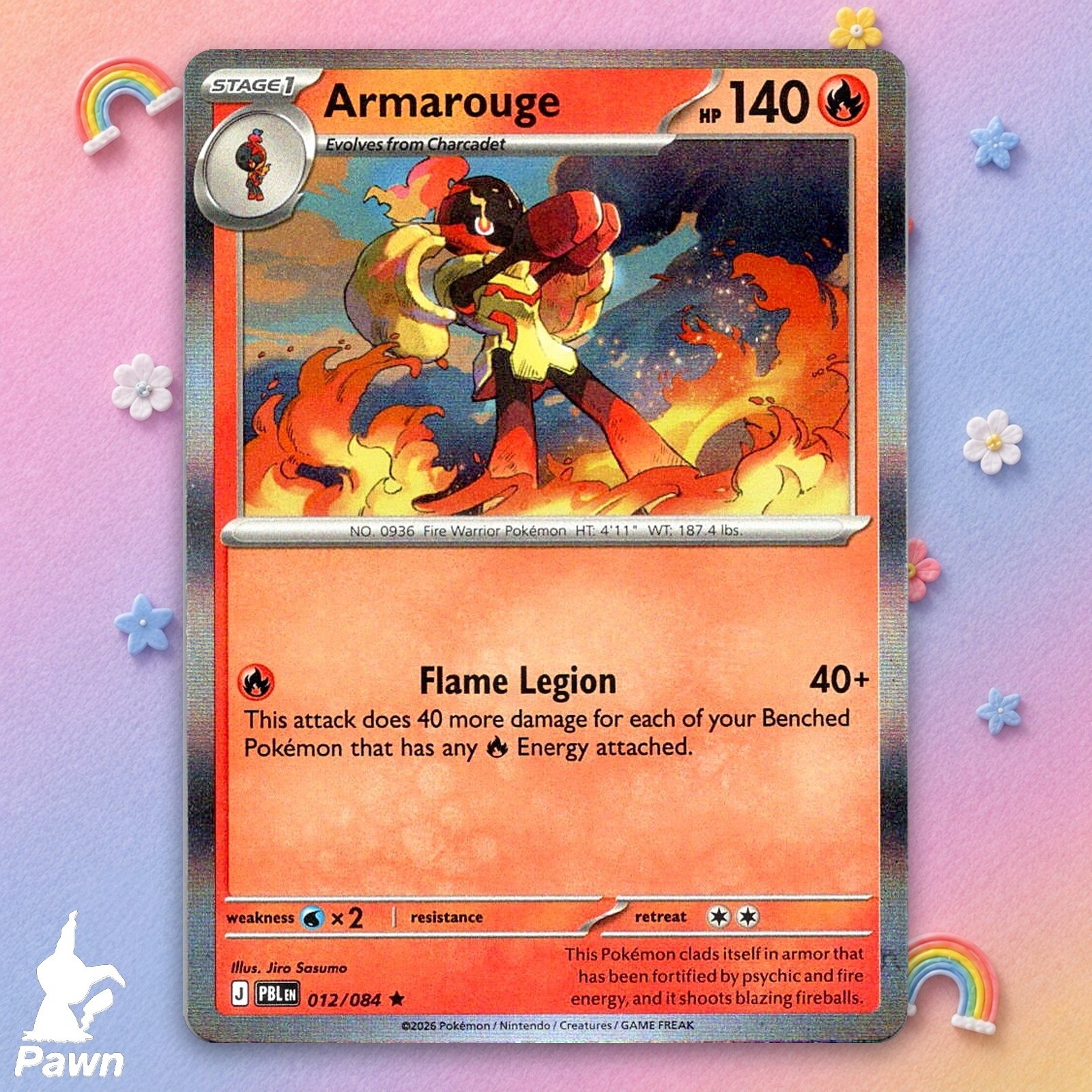 Armarouge 12/84 Reverse Holo Pitch Black Pokemon TCG Card