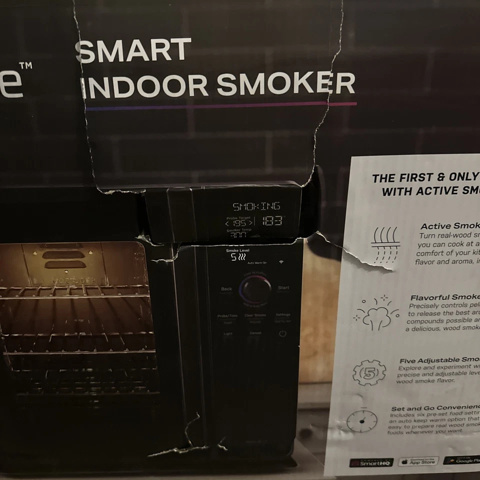 GE Profile Smart Indoor Pellet Smoker - 2.1 Cubic Ft Black NEW Some box damage - Image 2 of 4