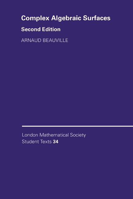 Complex Algebraic Surfaces Beauville Paperback Cambridge University Press 2e