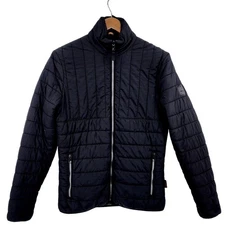 Timberland Men's Thermore Puffer Jacket Black Small Zip Front Layering Gorpcore