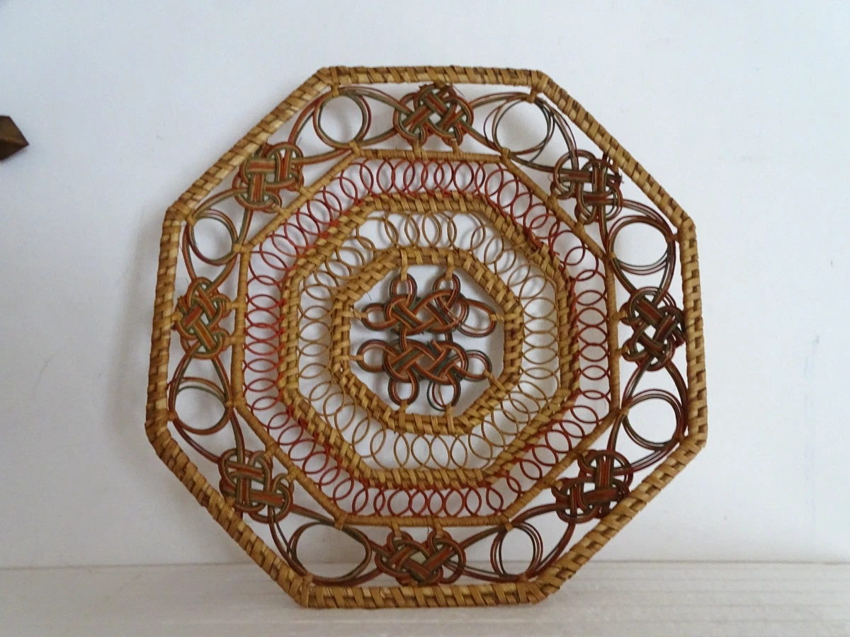 Corbeille Plate Porte-lettres En Vannerie Ancienne - Style Shabby - 36x27 Cm