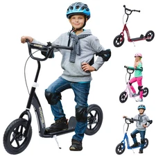 HOMCOM Kick Scooter for Kids 5-12 Years w/ Adjustable Height Handlebar