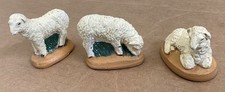3 vintage Christmas nativity sheep, roughly 2 inches tall and wide
